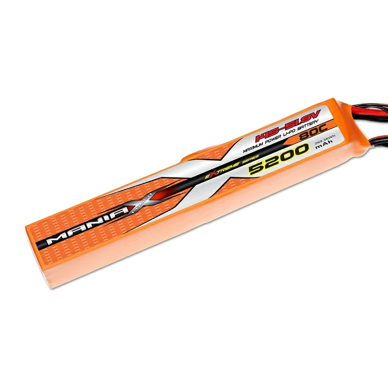 14S-51.8V 5200mAh 80C Stick Lipo-batterij