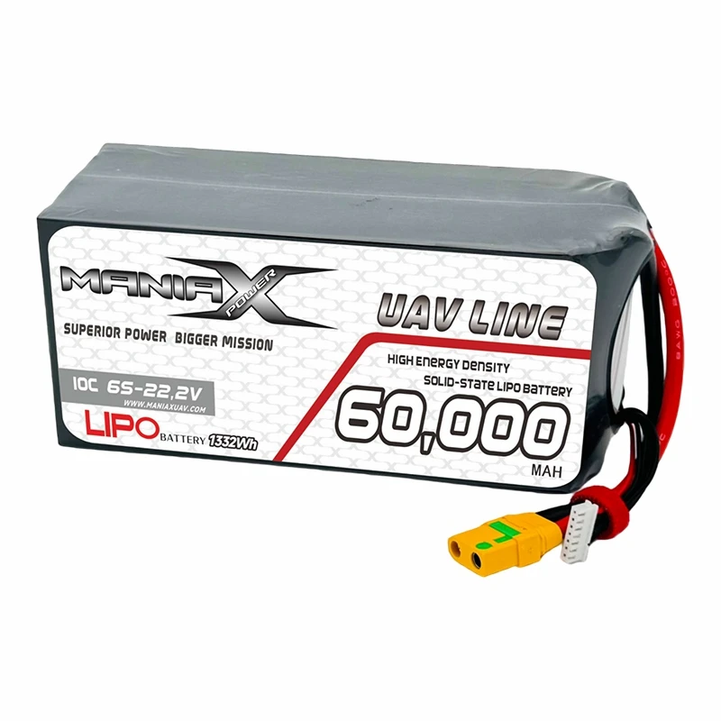 ManiaX Solid-State Lipo 6S-22,2V 60.000mAh 10C drone- en UAV-batterij