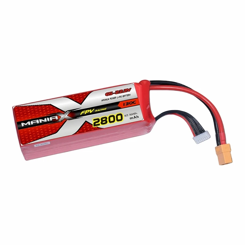 6S-22.2V 2800mAh 130C FPV Racing Lipo-batterij